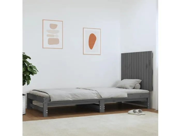Wand-Kopfteil für Bett | Bett-Kopfteil Grau 82,5x3x60 cm Massivholz Kiefer -MN314709