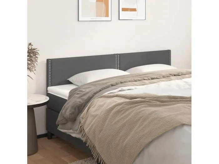 2er Kopfteil für Bett | Bett-Kopfteile Grau 90x5x78/88 cm Kunstleder -MN221405