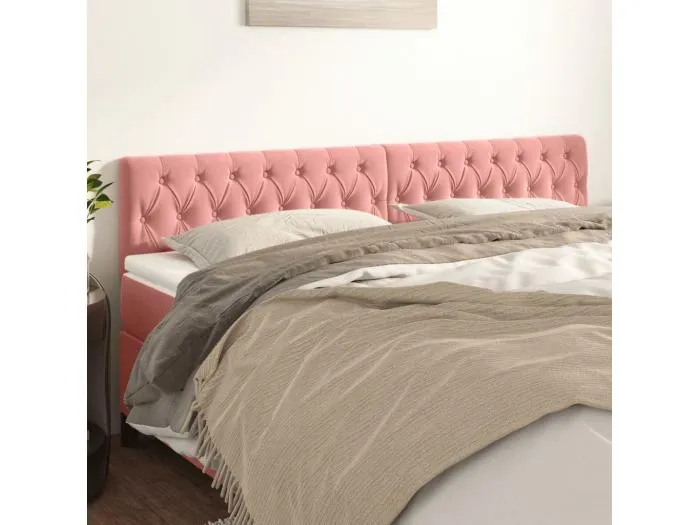 2er Kopfteil für Bett | Bett-Kopfteile Rosa 100x7x78/88 cm Samt -MN501374