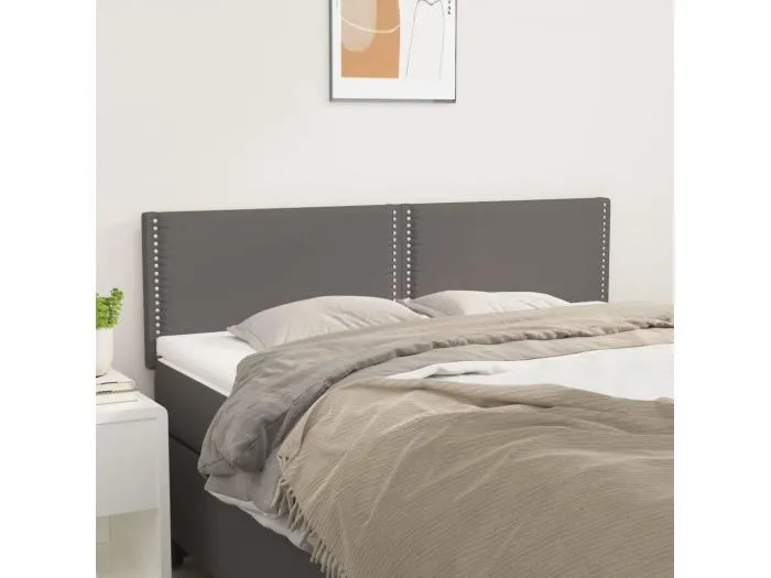 2er Kopfteil für Bett | Bett-Kopfteile Grau 72x5x78/88 cm Kunstleder -MN286608
