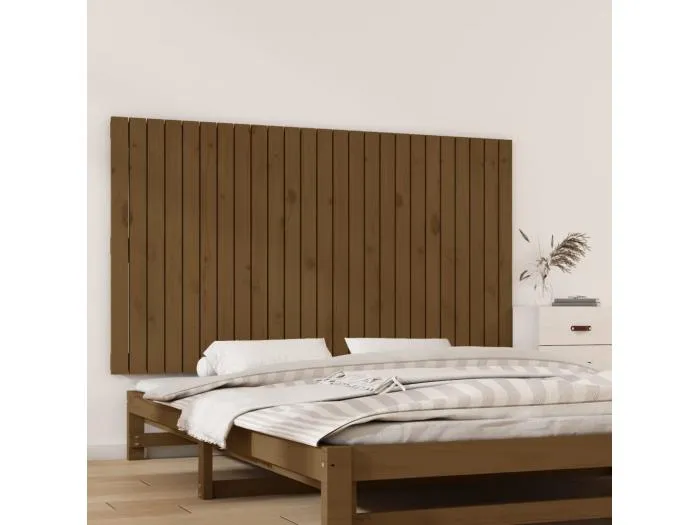 Wand-Kopfteil für Bett | Bett-Kopfteil Honigbraun 159,5x3x90 cm Massivholz Kiefer -MN772120