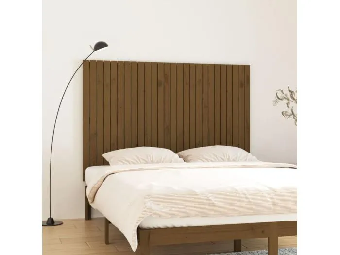Wand-Kopfteil für Bett | Bett-Kopfteil Honigbraun 166x3x110 cm Massivholz Kiefer -MN662418