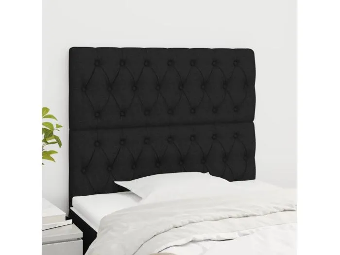 2er Kopfteil für Bett | Bett-Kopfteile Schwarz 100x7x78/88 cm Stoff -MN341207