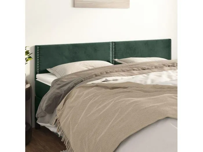 2er Kopfteil für Bett | Bett-Kopfteile Dunkelgrün 80x5x78/88 cm Samt -MN255170