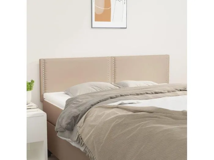 2er Kopfteil für Bett | Bett-Kopfteile Cappuccino-Braun 72x5x78/88 cm Kunstleder -MN414061