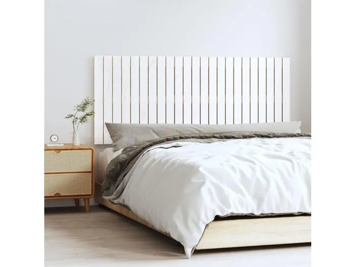 Wand-Kopfteil für Bett | Bett-Kopfteil Weiß 147x3x60 cm Massivholz Kiefer -MN264160