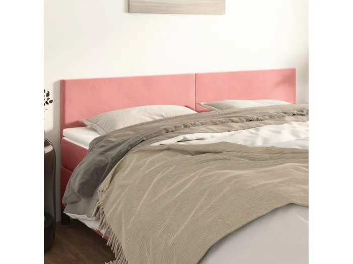 2er Kopfteil für Bett | Bett-Kopfteile Rosa 100x5x78/88 cm Samt -MN150817