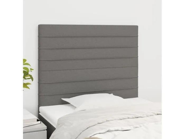 2er Kopfteil für Bett | Bett-Kopfteile Dunkelgrau 100x5x78/88 cm Stoff -MN283799
