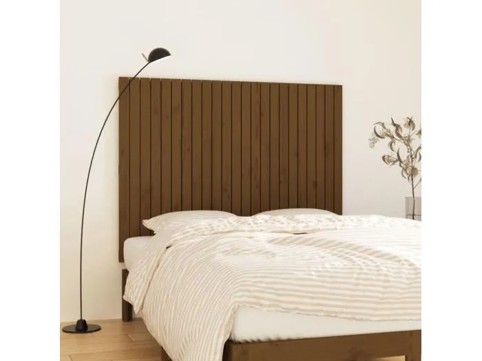 Wand-Kopfteil für Bett | Bett-Kopfteil Honigbraun 146,5x3x110 cm Massivholz Kiefer -MN754686