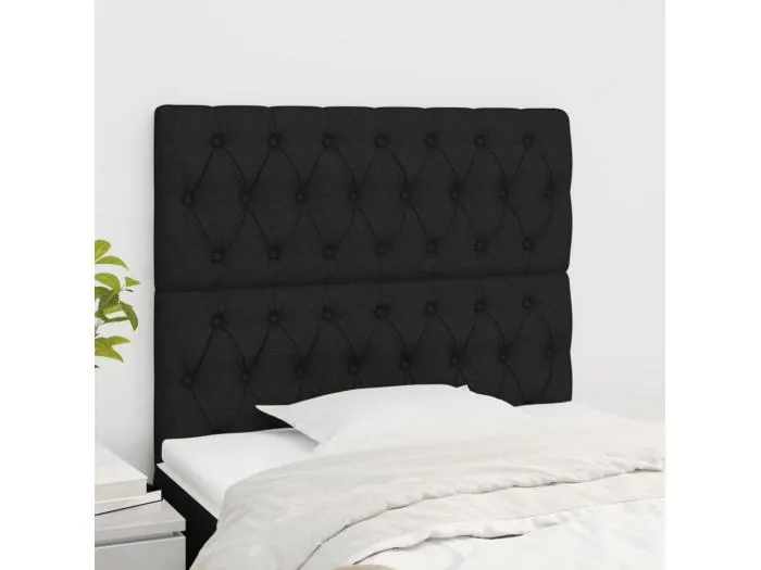 2er Kopfteil für Bett | Bett-Kopfteile Schwarz 90x7x78/88 cm Stoff -MN328884