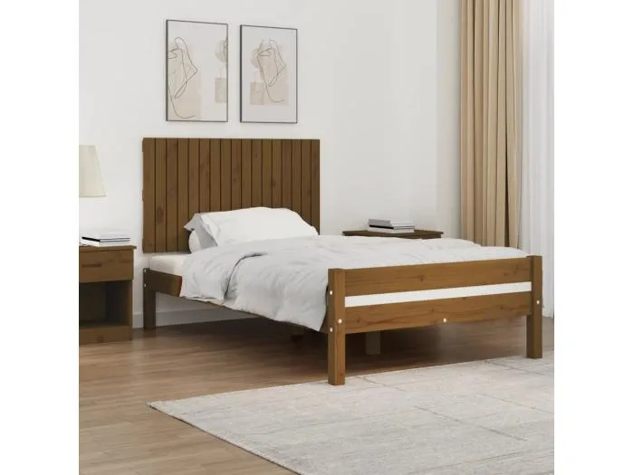 Wand-Kopfteil für Bett | Bett-Kopfteil Honigbraun 108x3x60 cm Massivholz Kiefer -MN621692