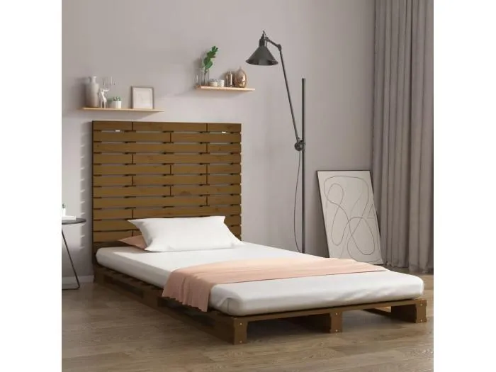 Wand-Kopfteil für Bett | Bett-Kopfteil Honigbraun 146x3x91,5 cm Massivholz Kiefer -MN503520