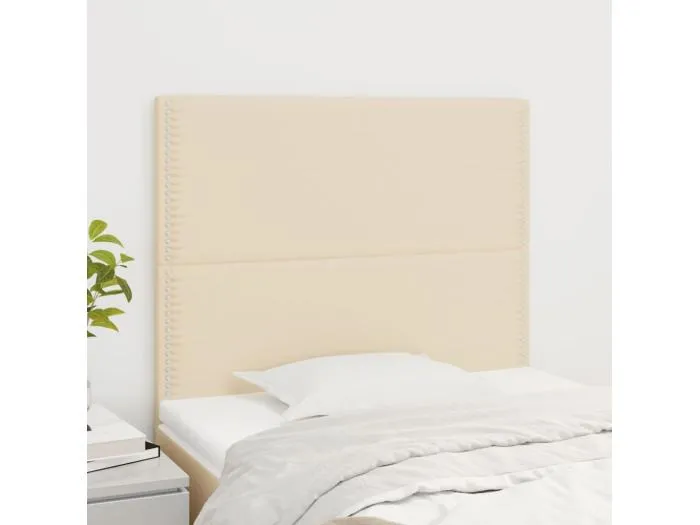 2er Kopfteil für Bett | Bett-Kopfteile Creme 90x5x78/88 cm Stoff -MN228773