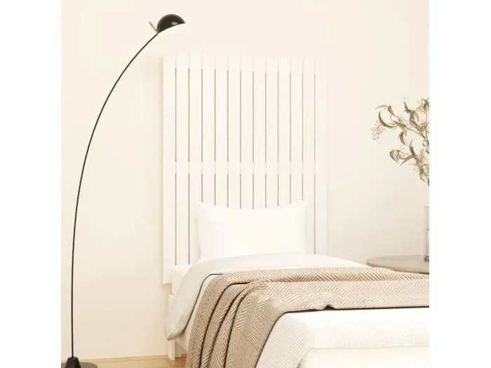 Wand-Kopfteil für Bett | Bett-Kopfteil Weiß 82,5x3x110 cm Massivholz Kiefer -MN925080