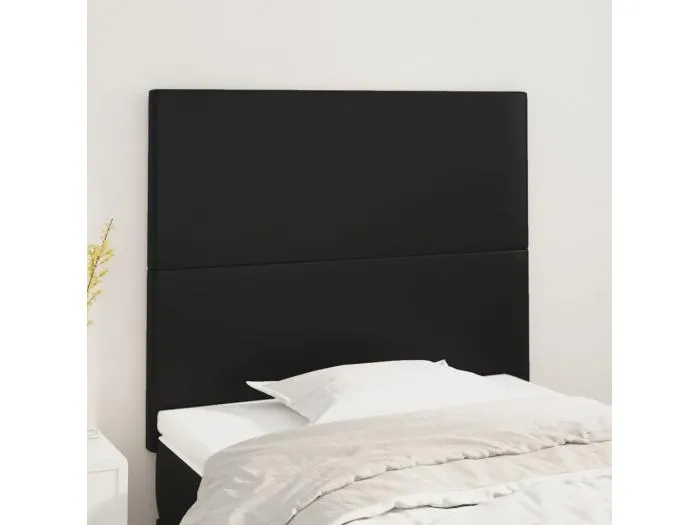 2er Kopfteil für Bett | Bett-Kopfteile Schwarz 80x5x78/88 cm Kunstleder -MN920984