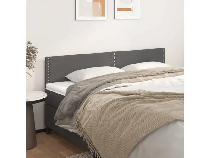 2er Kopfteil für Bett | Bett-Kopfteile Grau 100x5x78/88 cm Kunstleder -MN913885