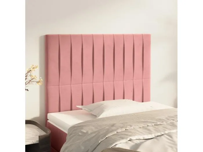 2er Kopfteil für Bett | Bett-Kopfteile Rosa 100x5x78/88 cm Samt -MN658651