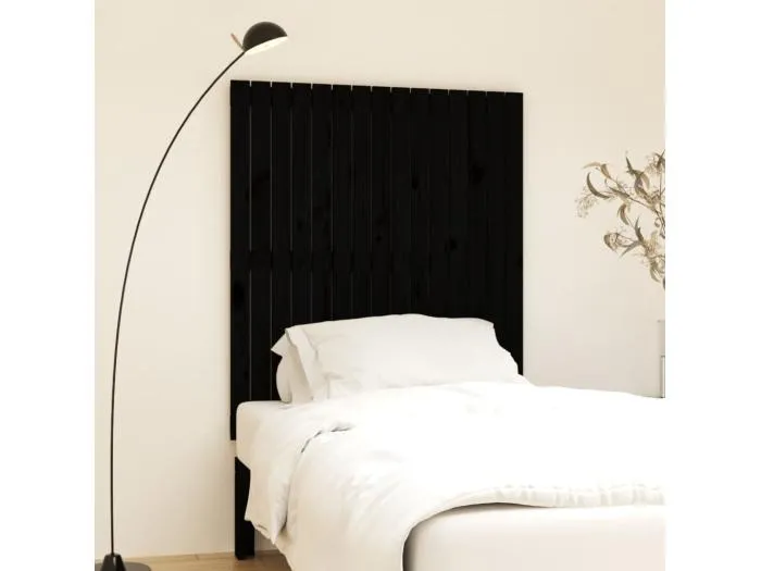 Wand-Kopfteil für Bett | Bett-Kopfteil Schwarz 95,5x3x110 cm Massivholz Kiefer -MN133116
