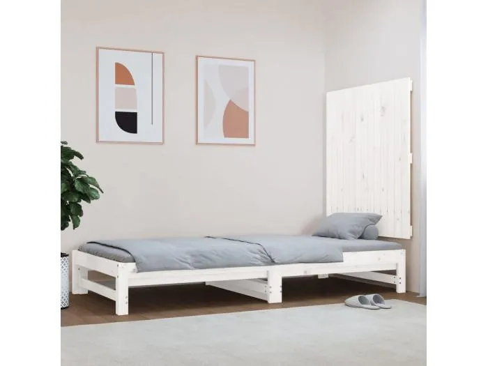Wand-Kopfteil für Bett | Bett-Kopfteil Weiß 82,5x3x90 cm Massivholz Kiefer -MN675766