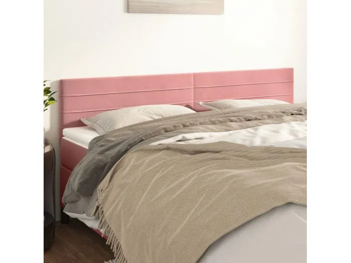 2er Kopfteil für Bett | Bett-Kopfteile Rosa 100x5x78/88 cm Samt -MN130823