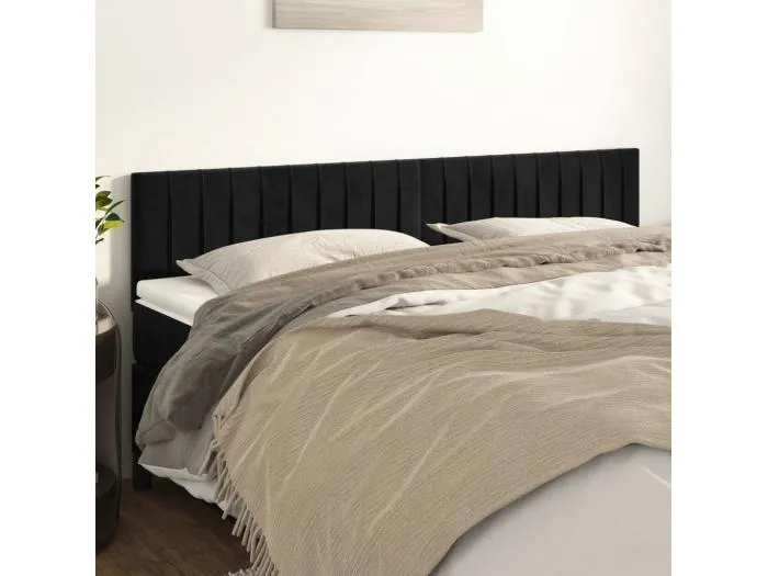 2er Kopfteil für Bett | Bett-Kopfteile Schwarz 100x5x78/88 cm Samt -MN319347
