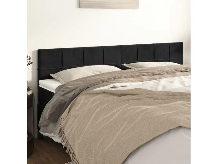 2er Kopfteil für Bett | Bett-Kopfteile Schwarz 100x5x78/88 cm Samt -MN778768