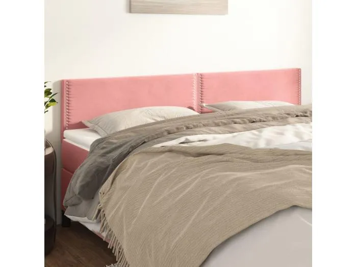 2er Kopfteil für Bett | Bett-Kopfteile Rosa 80x5x78/88 cm Samt -MN556763