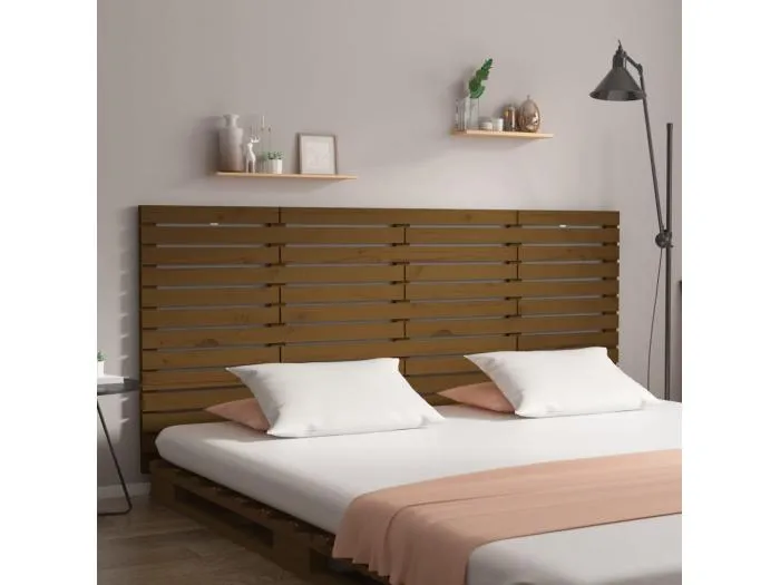 Wand-Kopfteil für Bett | Bett-Kopfteil Honigbraun 166x3x91,5 cm Massivholz Kiefer -MN674808