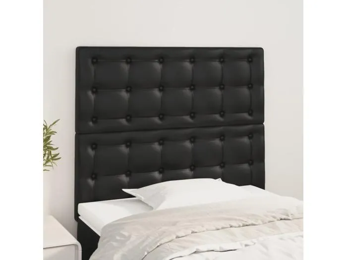 2er Kopfteil für Bett | Bett-Kopfteile Schwarz 100x5x78/88 cm Kunstleder -MN382987