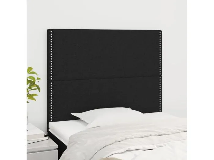 2er Kopfteil für Bett | Bett-Kopfteile Schwarz 80x5x78/88 cm Stoff -MN316778