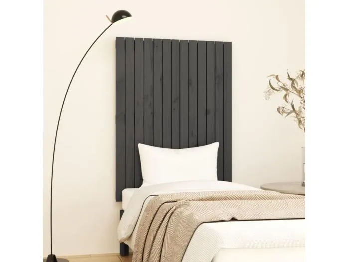 Wand-Kopfteil für Bett | Bett-Kopfteil Grau 82,5x3x110 cm Massivholz Kiefer -MN333862