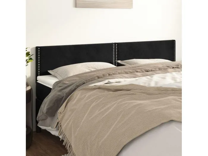 2er Kopfteil für Bett | Bett-Kopfteile Schwarz 80x5x78/88 cm Samt -MN538181