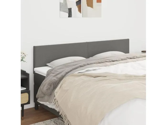 2er Kopfteil für Bett | Bett-Kopfteile Dunkelgrau 100x5x78/88 cm Stoff -MN639997