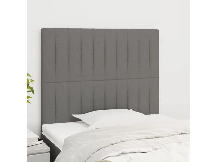 2er Kopfteil für Bett | Bett-Kopfteile Dunkelgrau 100x5x78/88 cm Stoff -MN890935