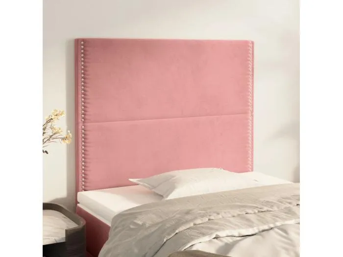 2er Kopfteil für Bett | Bett-Kopfteile Rosa 90x5x78/88 cm Samt -MN212155