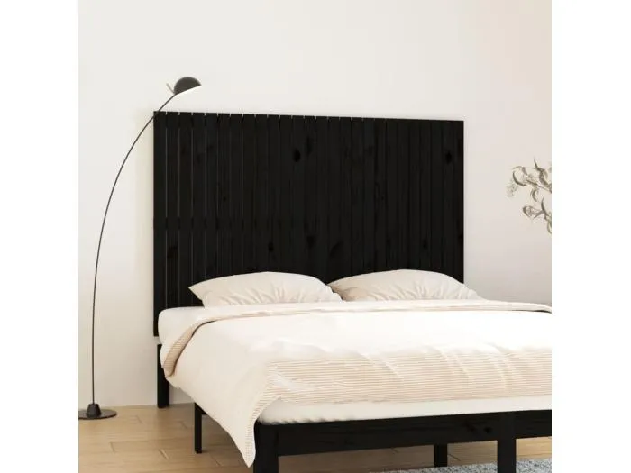 Wand-Kopfteil für Bett | Bett-Kopfteil Schwarz 166x3x110 cm Massivholz Kiefer -MN998252
