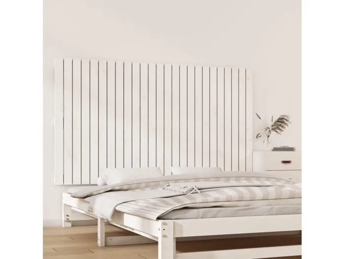 Wand-Kopfteil für Bett | Bett-Kopfteil Weiß 159,5x3x90 cm Massivholz Kiefer -MN242648