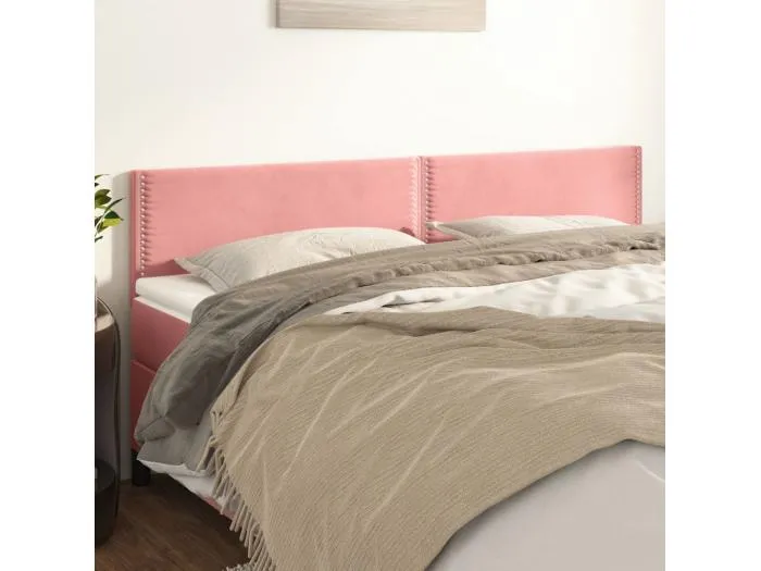 2er Kopfteil für Bett | Bett-Kopfteile Rosa 90x5x78/88 cm Samt -MN575641