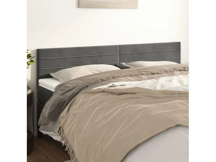 2er Kopfteil für Bett | Bett-Kopfteile Dunkelgrau 80x5x78/88 cm Samt -MN733397