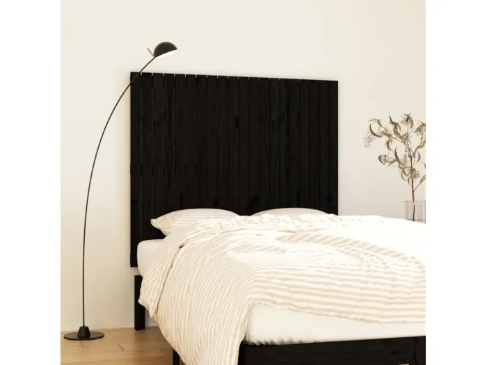 Wand-Kopfteil für Bett | Bett-Kopfteil Schwarz 127,5x3x110 cm Massivholz Kiefer -MN581788
