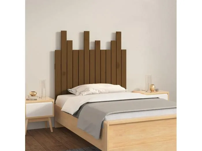 Wand-Kopfteil für Bett | Bett-Kopfteil Honigbraun 82,5x3x80 cm Massivholz Kiefer -MN400221
