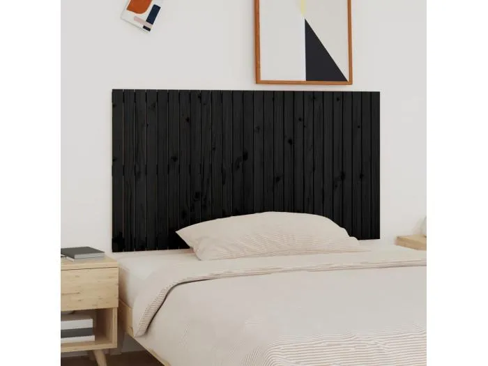 Wand-Kopfteil für Bett | Bett-Kopfteil Schwarz 166x3x90 cm Massivholz Kiefer -MN569566