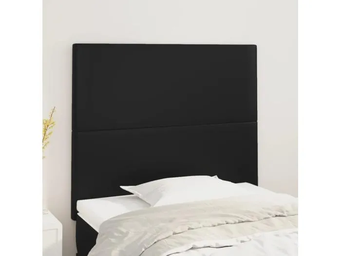 2er Kopfteil für Bett | Bett-Kopfteile Schwarz 90x5x78/88 cm Kunstleder -MN128675