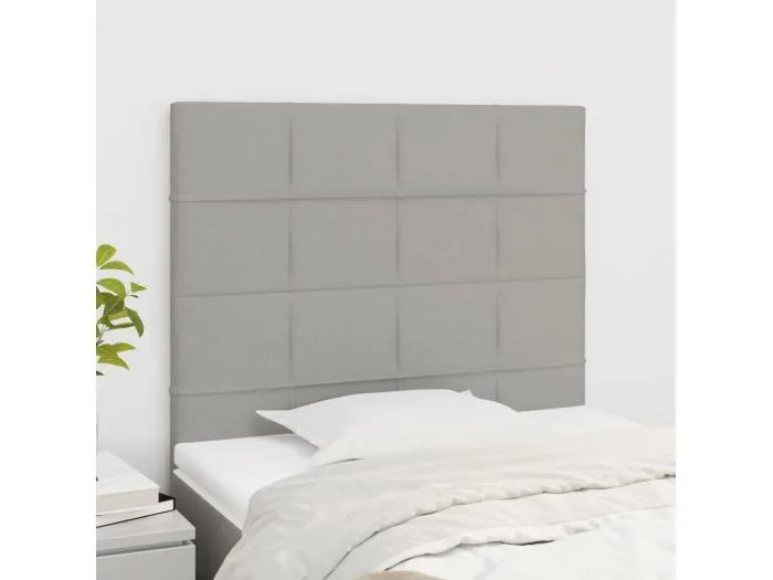 2er Kopfteil für Bett | Bett-Kopfteile Hellgrau 80x5x78/88 cm Stoff -MN327692