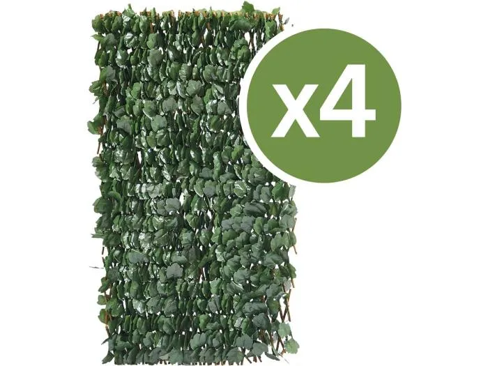 Weidenspalier-Zaun 4er-Set