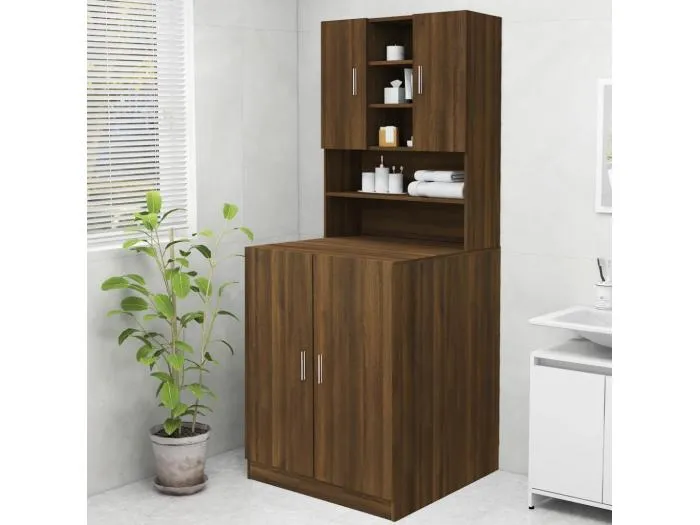 Waschmaschinenschrank Braun Eichen-Optik 70,5x25,5x90 cm
