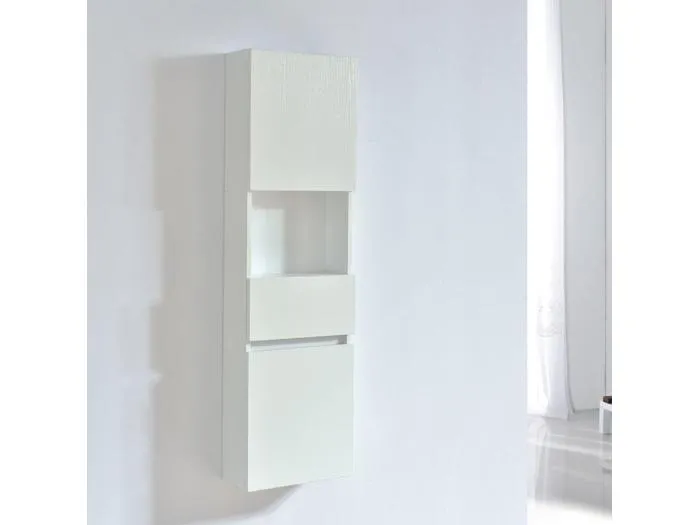 Großer Hängeschrank in Melamin mit weißem Finish ESSENTIEL