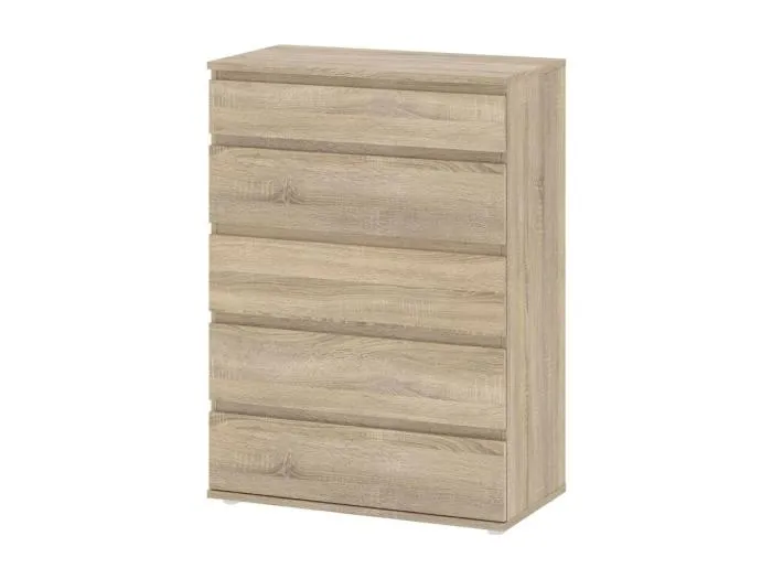 Nora Kommode B 5 Schubladen. Eiche Dekor.