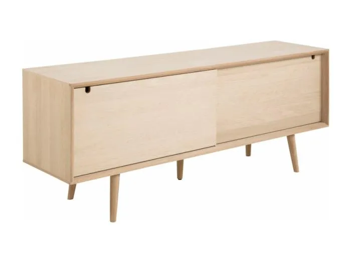 Canes Sideboard mit 2 Türen aus Eiche Furnier und massive Eiche weiss gelaugt.
