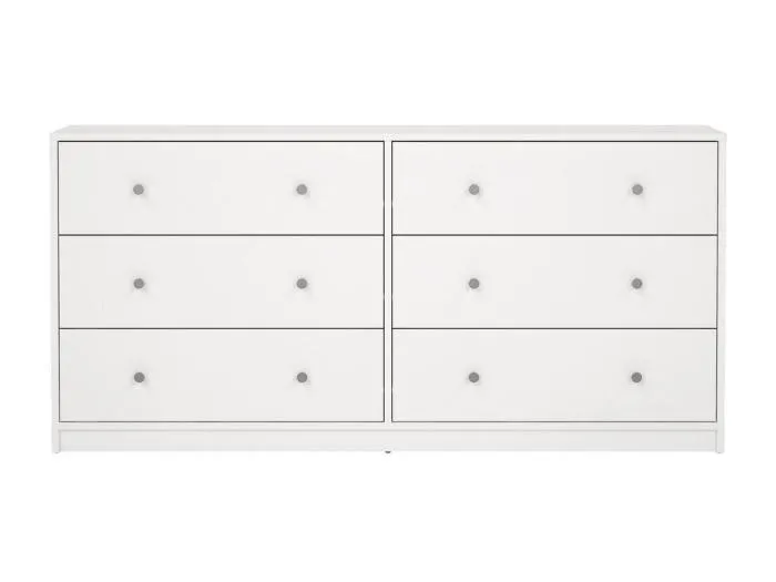 Maria Kommode breit mit 6 Schubladen, weiss.
